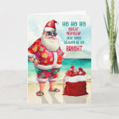Grote Neef Santa in Zonnebril Grappige Kerstmis Feestdagen Kaart (Voorkant)