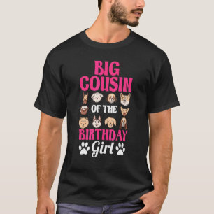 Grote neef van de Birthday Girl Dog Paw Bday Party T-shirt