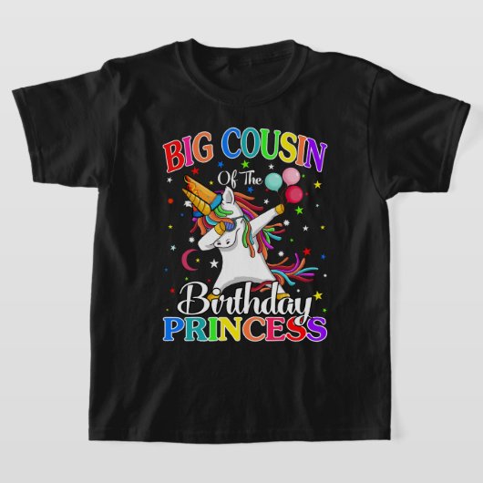 Grote neef van de Birthday Princess Unicorn T-shirt (Laagn)