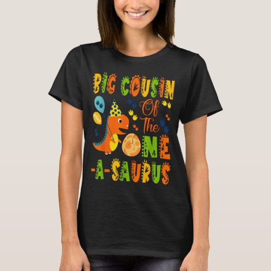 Grote neef van de one-a-saurus 1e verjaardag t-shirt (Voorkant)