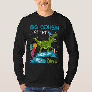 Grote neef van de verjaardagsjongen Rawr Rex Dinos T-shirt