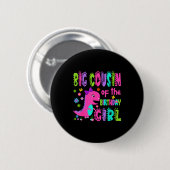 Grote neef van het jarige meisje saurus rex ronde button 5,7 cm (Voorkant /achterkant)