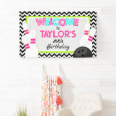 Grote Neon Chevron Bowling Verjaardag Banner (Insitu)