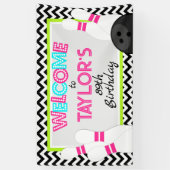 Grote Neon Chevron Bowling Verjaardag Banner (Verticaal)
