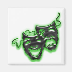 Grote Neon Groene Maskers Vierkante Magneet