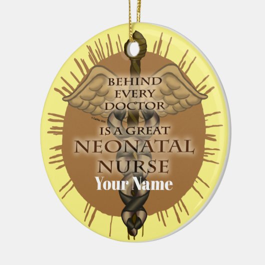 Grote neonatale verpleegster keramisch ornament (Links)