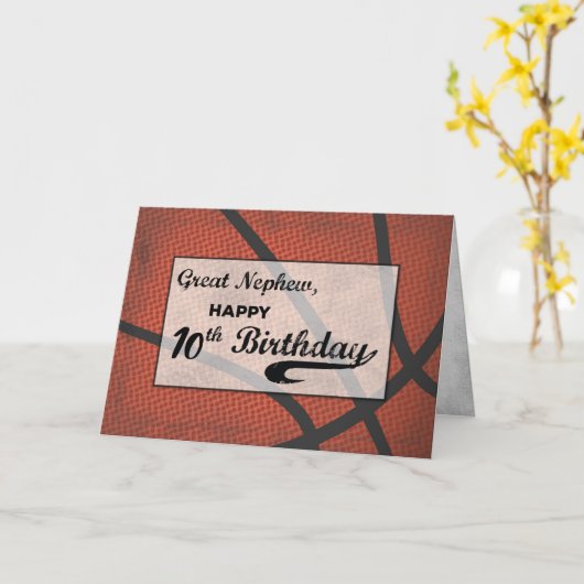 Grote Nephew 10e verjaardag Basketball Grote Distr Kaart (Gele Bloem)