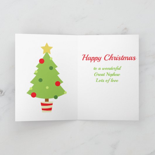Grote Nephew 1e kerst Schattigee pinguïn Feestdagen Kaart (Binnen)