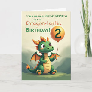 Grote Nephew 2e Verjaardag Schattigee Dragon Ballo Kaart