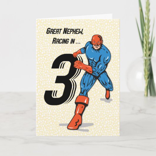 Grote Nephew 3e verjaardag superheld Kaart (Voorkant)