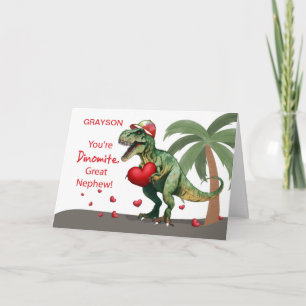 Grote Nephew aangepaste naam Valentijn Dinosaurus Kaart