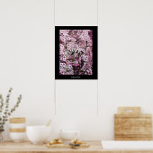 GROTE NEST, TREE PINK WHITE SPRING FLOWERS Black Poster (Keuken)