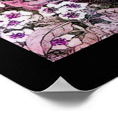 GROTE NEST, TREE PINK WHITE SPRING FLOWERS Black Poster (Hoek)