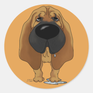 Grote neus bloedhond ronde sticker