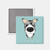 Grote neus gladde collie magneet (Voorkant / Achterkant)