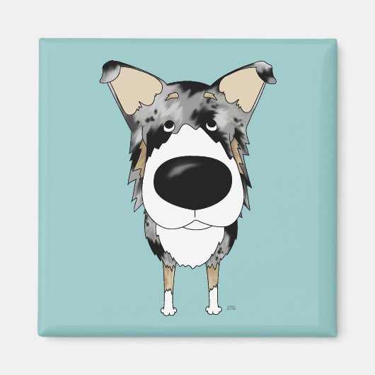 Grote neus gladde collie magneet (Voorkant)