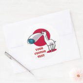 Grote neus grappige hond cartoon ronde sticker (Envelop)