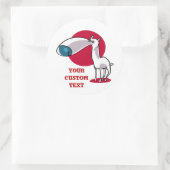 Grote neus grappige hond cartoon ronde sticker (Tas)