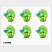 Grote neus grappige hond cartoon vierkante sticker (Vel)