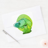 Grote neus grappige hond cartoon vierkante sticker (Envelop)