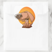 Grote neus grappige hond cartoon vierkante sticker (Tas)