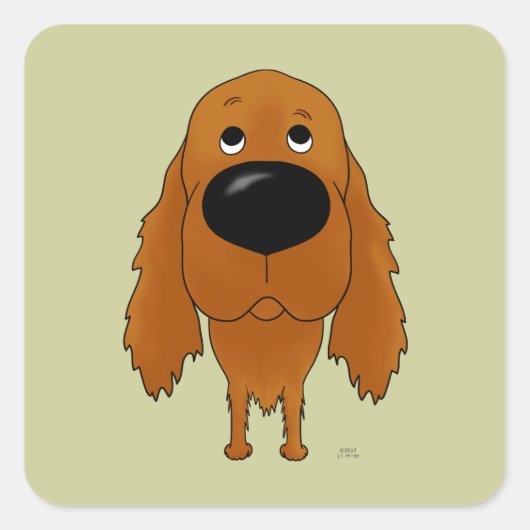 Grote neus Ierse setter Vierkante Sticker (Voorkant)