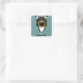 Grote neus ruw collie vierkante sticker (Tas)