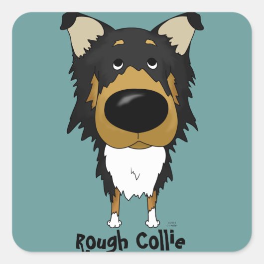 Grote neus ruw collie vierkante sticker (Voorkant)