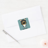 Grote neus ruw collie vierkante sticker (Envelop)