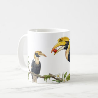 Grote Neushoornvogel Echte Liefde Aquarel Koffiemo Koffiemok