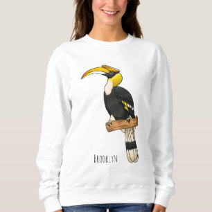 Grote neushoornvogel stripillustratie trui