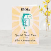 Grote nicht eerste communie kelk stralen kaart (Gele Bloem)