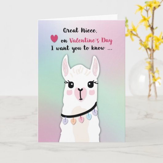 Grote nicht Llamas Valentijn's Day Hearts Kaart (Gele Bloem)