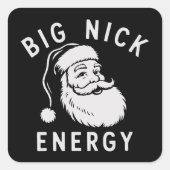 Grote Nick Energie Grappige Kerstman Dikke Kerstma Vierkante Sticker (Voorkant)