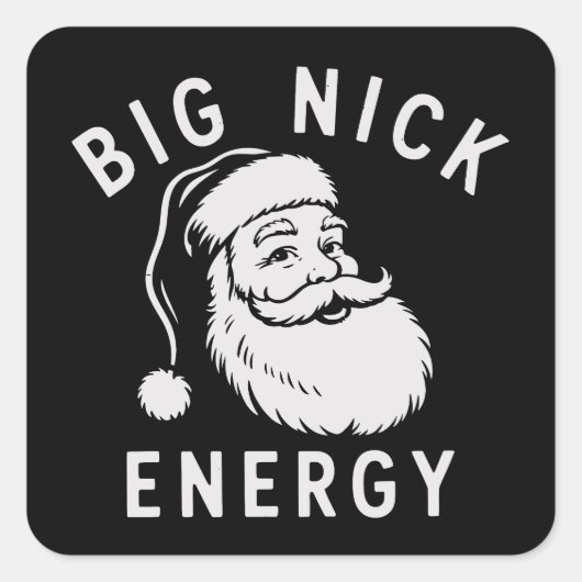Grote Nick Energie Grappige Kerstman Dikke Kerstma Vierkante Sticker (Voorkant)