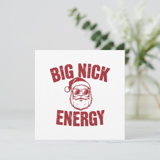 Grote Nick Energie Grappige Kerstman Grove Kerstgr Feestdagenkaart (Staand voorkant)