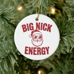Grote Nick Energie Grappige Kerstman Grove Kerstgr Keramisch Ornament