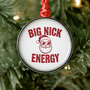 Grote Nick Energie Grappige Kerstman Grove Kerstgr Metalen Ornament