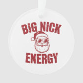 Grote Nick Energie Grappige Kerstman Grove Kerstgr Ornament (voorkant)