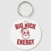 Grote Nick Energie Grappige Kerstman Grove Kerstgr Sleutelhanger (Voorkant)