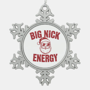 Grote Nick Energie Grappige Kerstman Grove Kerstgr Tin Sneeuwvlok Ornament