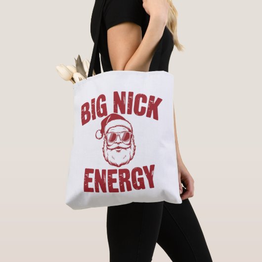 Grote Nick Energie Grappige Kerstman Grove Kerstgr Tote Bag (Dichtbij)