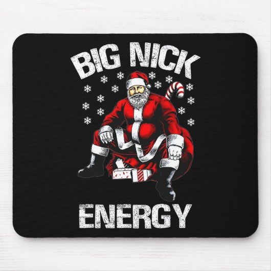 Grote Nick Energie Grappige Kerstman Kerstmis 1 Muismat (Voorkant)