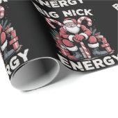 Grote Nick Energie Grappige Kerstman Kerstmis Cadeaupapier (Rol Hoek)