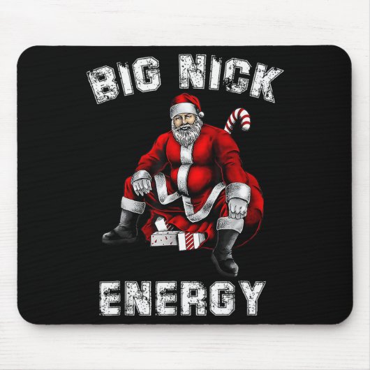 Grote Nick Energie Grappige Kerstman Kerstmis Muismat (Voorkant)