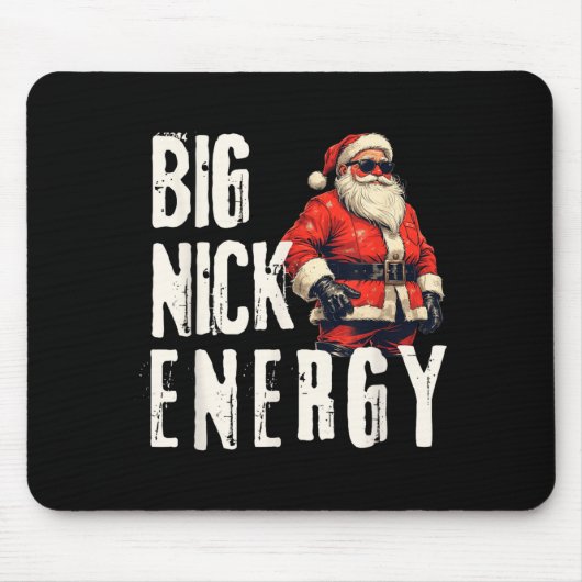 Grote Nick Energie Grappige Kerstman Kerstmis Muismat (Voorkant)