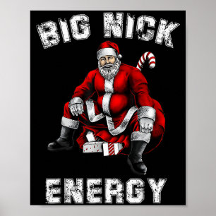 Grote Nick Energie Grappige Kerstman Kerstmis Poster