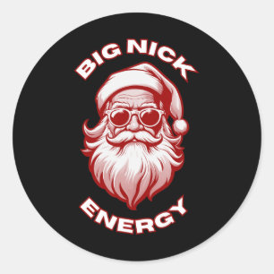 Grote Nick Energie Grappige Kerstman Kerstmis Ronde Sticker