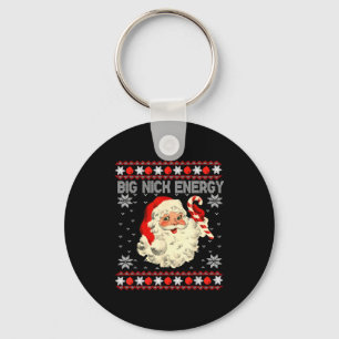 Grote Nick Energie Grappige Kerstman Lelijke Kerst Sleutelhanger