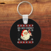 Grote Nick Energie Grappige Kerstman Lelijke Kerst Sleutelhanger (Voorkant)